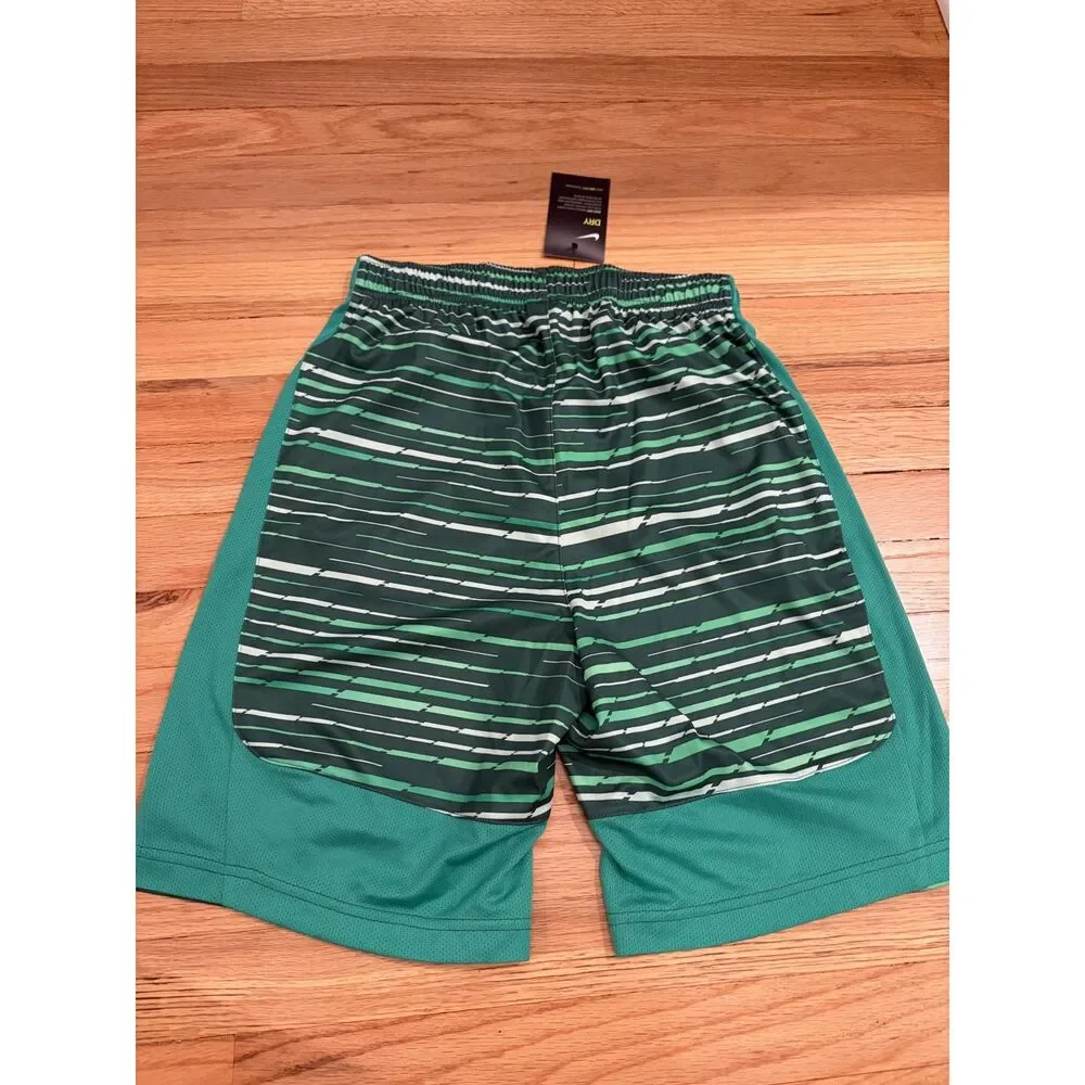 NWT Nike Dri Fit Green Striped Athletic Basketball Shorts Size XL Boys